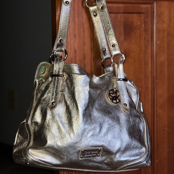 THE SAK (Hobo Satchel) Metallic Gold- 100% LEATHER - Picture 1 of 8